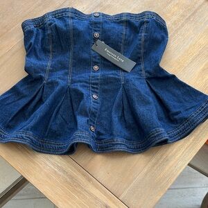 Dark Blue Denim Corset Top